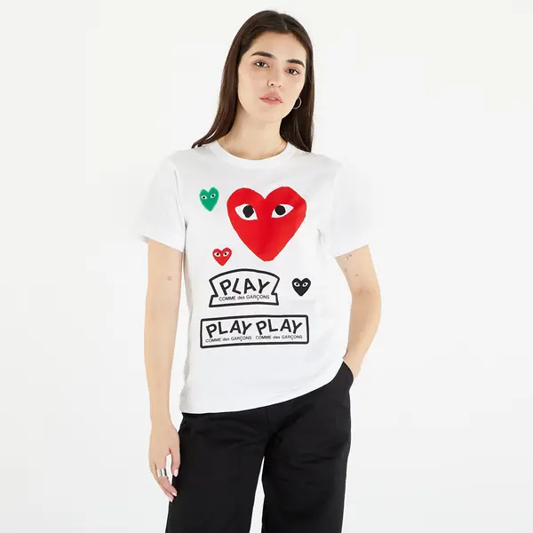 Comme des Garçons PLAY Majica Comme des Garçons PLAY Heart Logo Tee White L