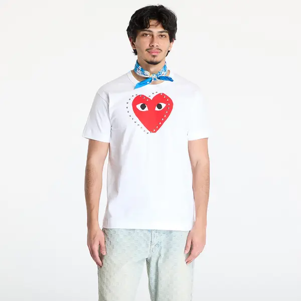 Comme des Garçons PLAY Majica Comme des Garçons PLAY Print Red x Black x Studc T-Shirt UNISEX White XL