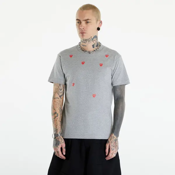 Comme des Garçons PLAY Majica Comme des Garçons PLAY Short Sleeve Logo Print T-Shirt UNISEX Grey S
