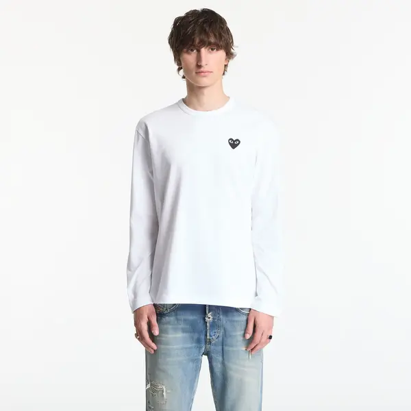 Comme des Garçons PLAY Majica Comme des Garçons PLAY T-Shirt Black Emblem Knit UNISEX White L