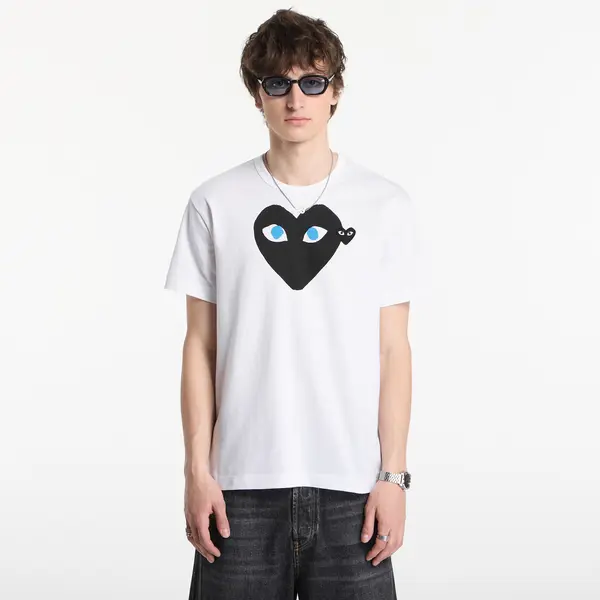 Comme des Garçons PLAY Majica Comme des Garçons PLAY T-Shirt Black Emblem Knit UNISEX White XL