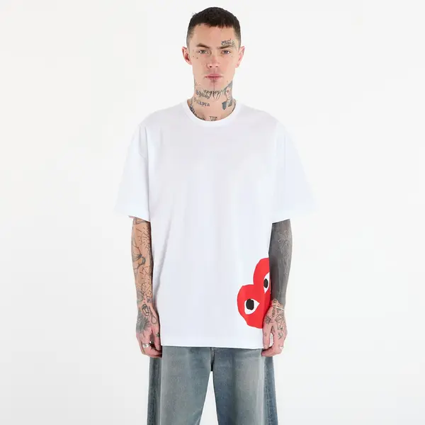Comme des Garçons PLAY Majica Comme des Garçons PLAY T-Shirt Logo Print Knit UNISEX White S