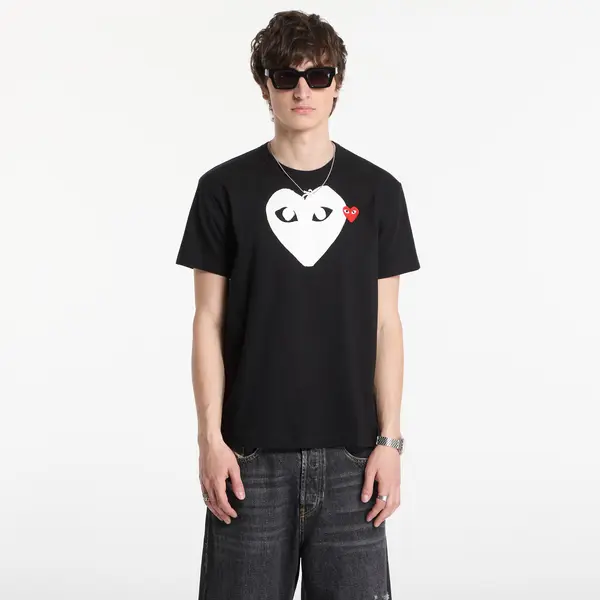 Comme des Garçons PLAY Majica Comme des Garçons PLAY T-Shirt Red Emblem Knit UNISEX Black XXL