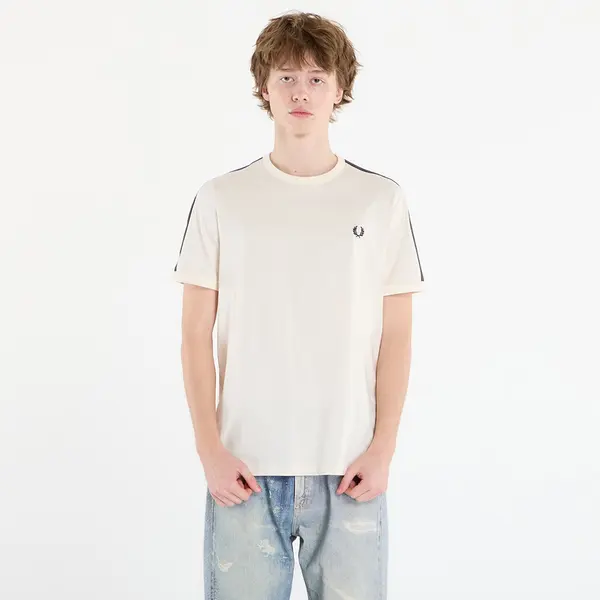 FRED PERRY Majica FRED PERRY Contrast Tape Ringer T-Shirt Ecru/ Burntobacco XXL