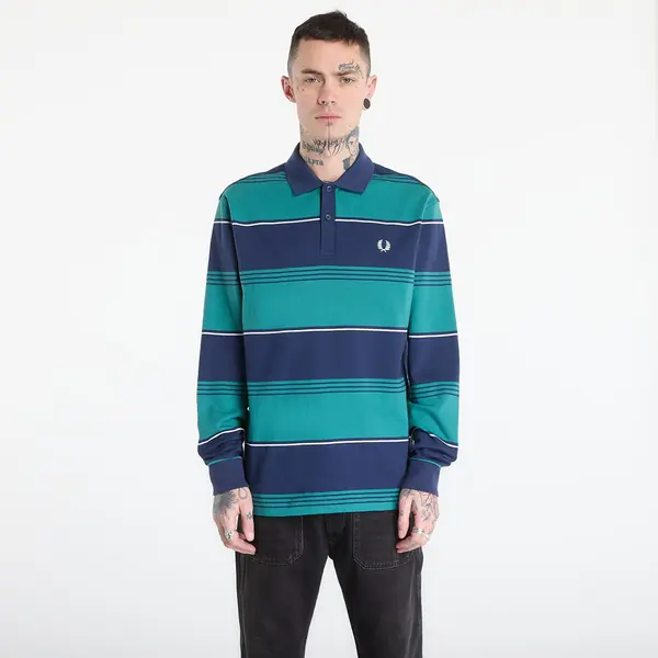 FRED PERRY Majica FRED PERRY Heavyweight Striped Polo Shirt Tennis Blue M