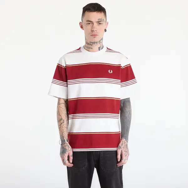 FRED PERRY Majica FRED PERRY Heavyweight Striped T-Shirt Snow White L