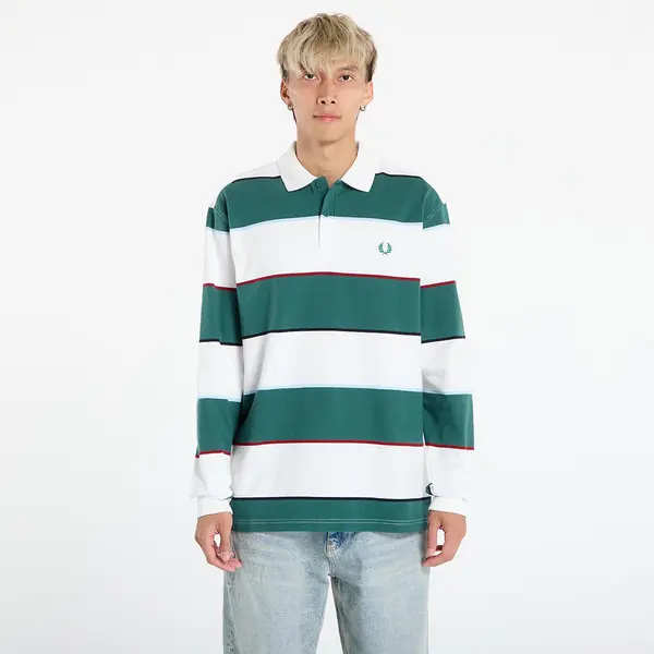 FRED PERRY Majica FRED PERRY Hw Jersey Striped Polo Shirt Snow White M