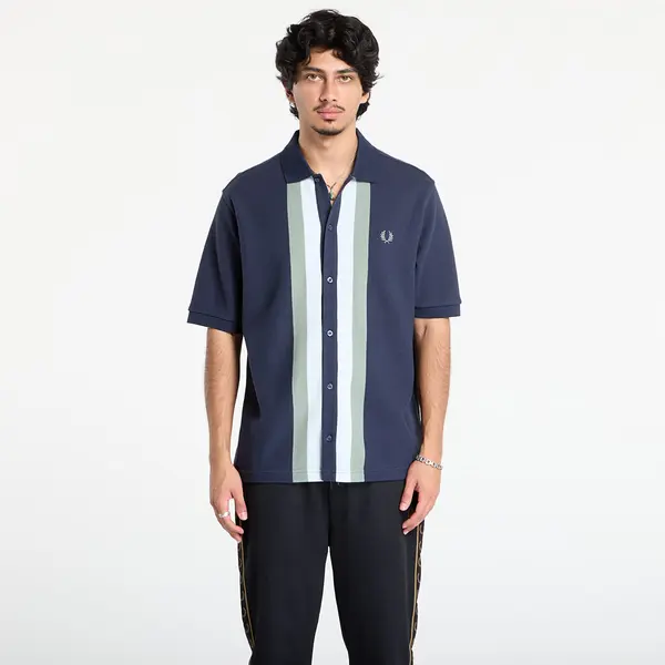 FRED PERRY Majica FRED PERRY Panelled Button Through Polo S Dark Airforce XL