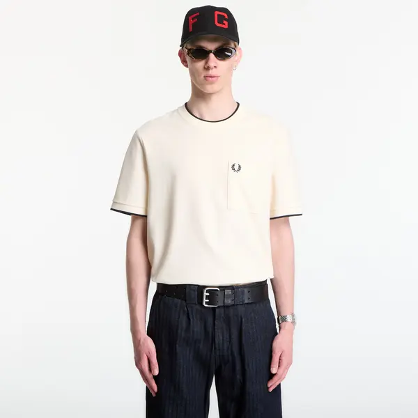 FRED PERRY Majica Fred Perry Pocket Detail Pique T-Shirt Ecru XL