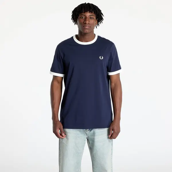 FRED PERRY Majica FRED PERRY Taped Ringer T-Shirt Carbon Blue XXL