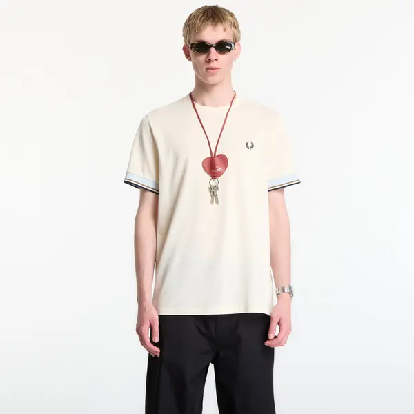 FRED PERRY Majica Fred Perry Twin Tipped Cuff T-Shirt Ecru S