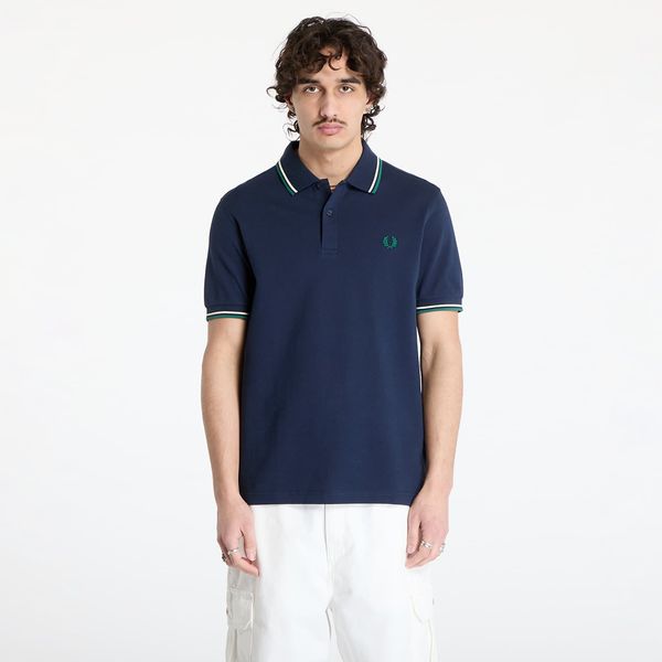 FRED PERRY Majica FRED PERRY Twin Tipped Fred Perry Shirt Dark Carbon/ Light Ecru/ Label Green M