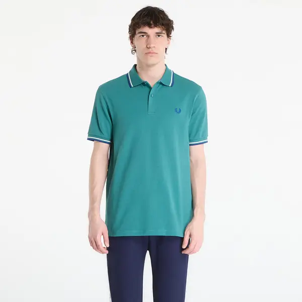 FRED PERRY Majica FRED PERRY Twin Tipped Fred Perry Shirt Deep Mint/ Snow White/ Soho Eclipse M