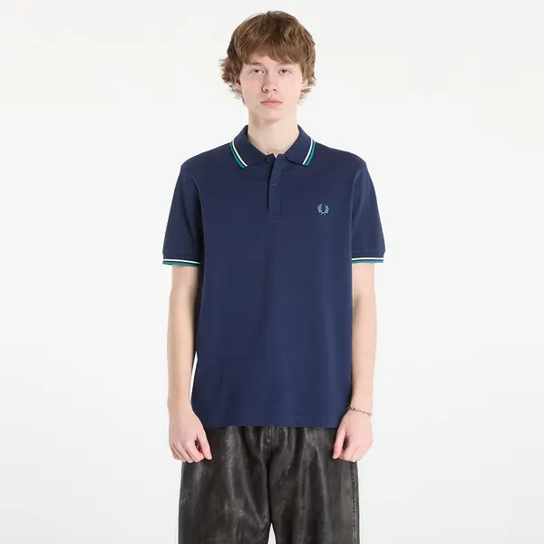 FRED PERRY Majica FRED PERRY Twin Tipped Fred Perry Shirt Tnsbl/ Snow White/ Dpmt M