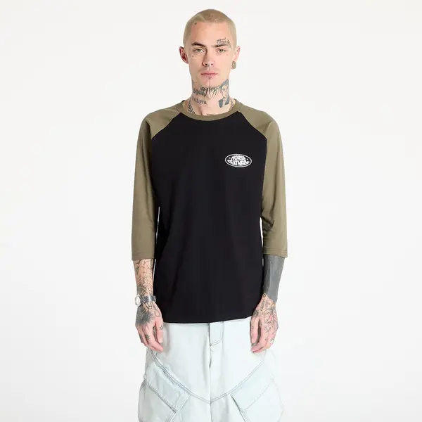 Horsefeathers Majica Horsefeathers Dynamo Raglan T-Shirt Black/ Burnt Olive S