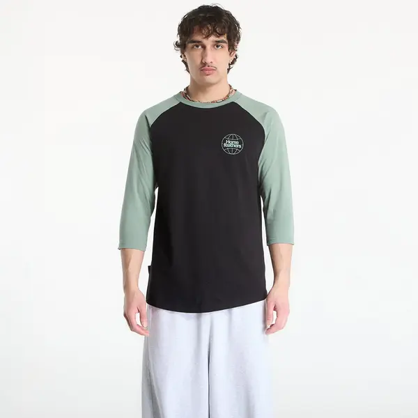 Horsefeathers Majica Horsefeathers Global Raglan T-Shirt Black/ Iceberg Green M