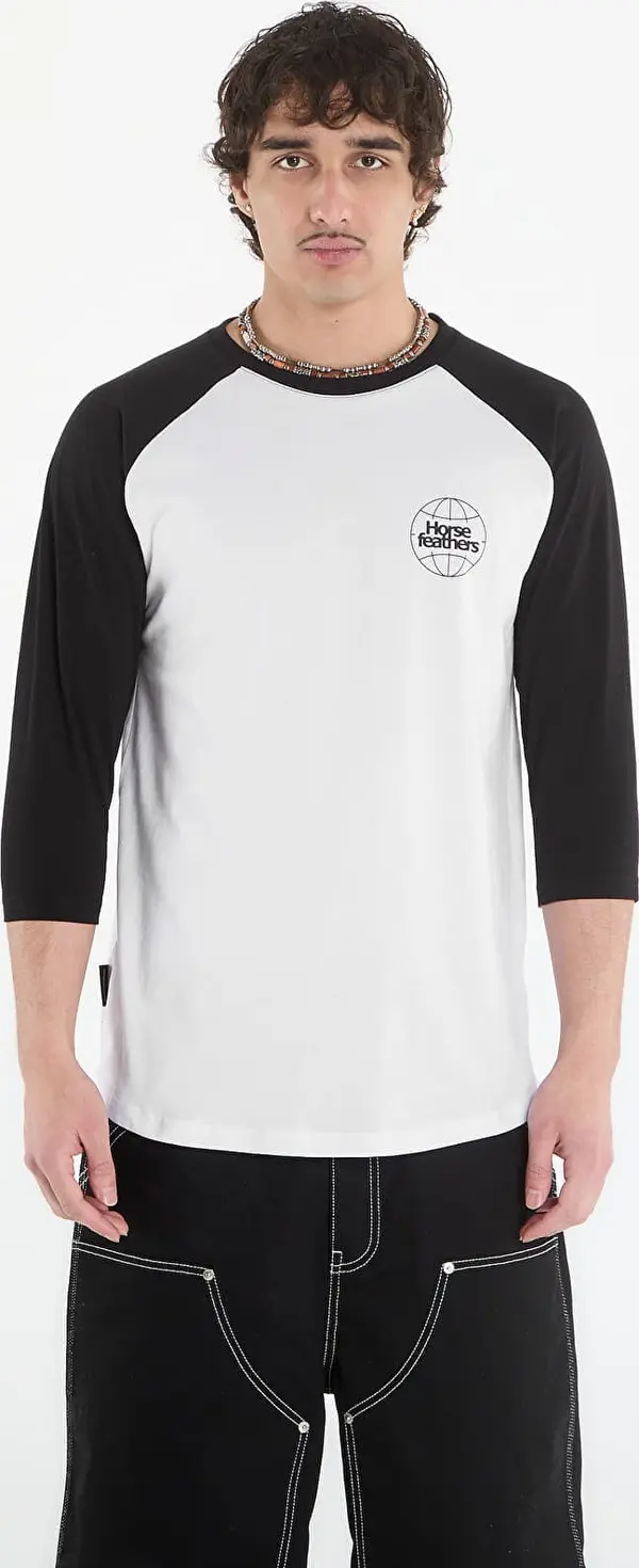 Horsefeathers Majica Horsefeathers Global Raglan T-Shirt White/ Black L