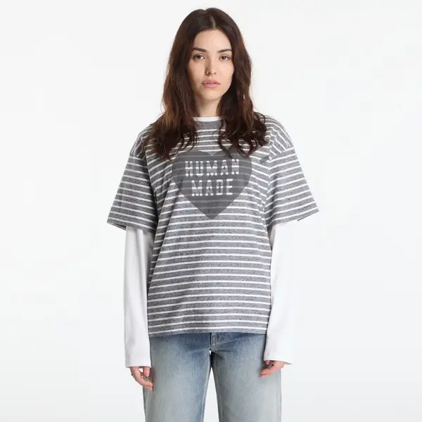 HUMAN MADE Majica HUMAN MADE Heart Striped T-Shirt UNISEX Gray XXL