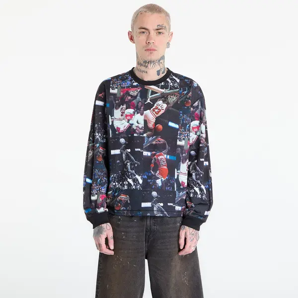 Jordan Majica Jordan Flight Men's Printed Long-Sleeve Jersey Black/ White M