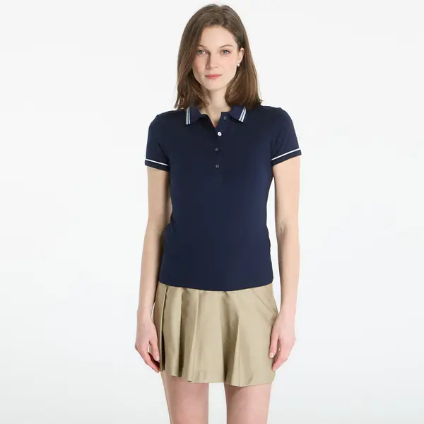 LACOSTE Majica LACOSTE Ribbed Collar Shirt Navy Blue/ Chambray-Flour 40