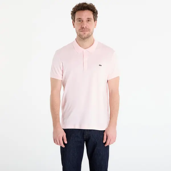 LACOSTE Majica LACOSTE Short Sleeved Ribbed Collar Shirt Flamingo 4