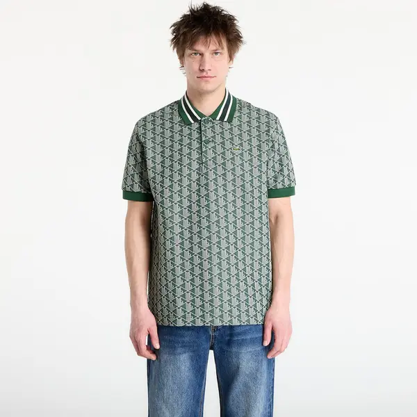 LACOSTE Majica LACOSTE Short Sleeved Ribbed Collar Shirt Green/ Sinople 5