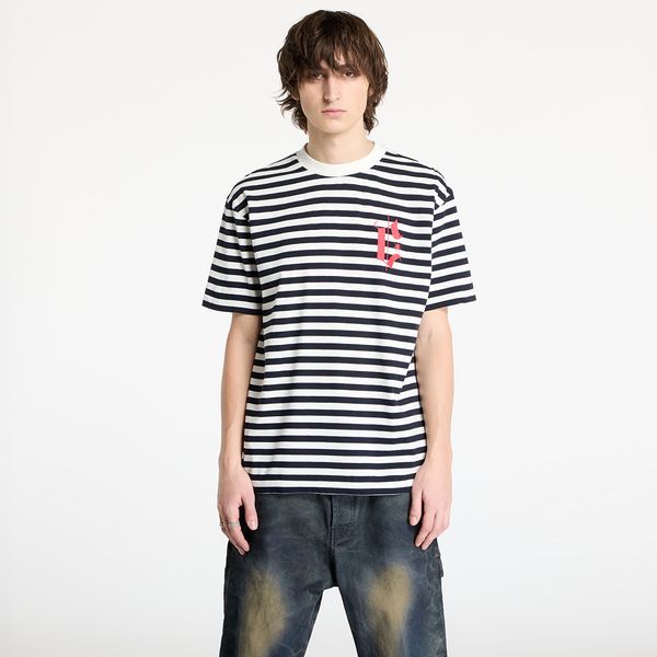 Marcelo Burlon Majica Marcelo Burlon County Goth Stripe Boxy Tee White/ Navy Blue L