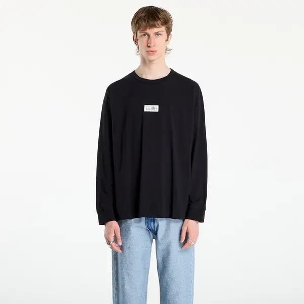 MM6 Majica MM6 Cotton Long Sleeve T-Shirt Black L