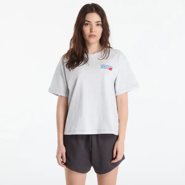 New Balance Majica New Balance Athletics Premium Logo Hip Length Relaxed T-Shirt Ash Heather Multi XS