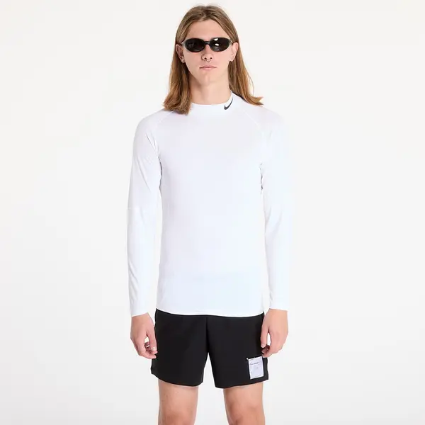 Nike Majica Nike Pro Men's Dri-FIT Fitness Mock-Neck Long-Sleeve Top White/ Black XXL