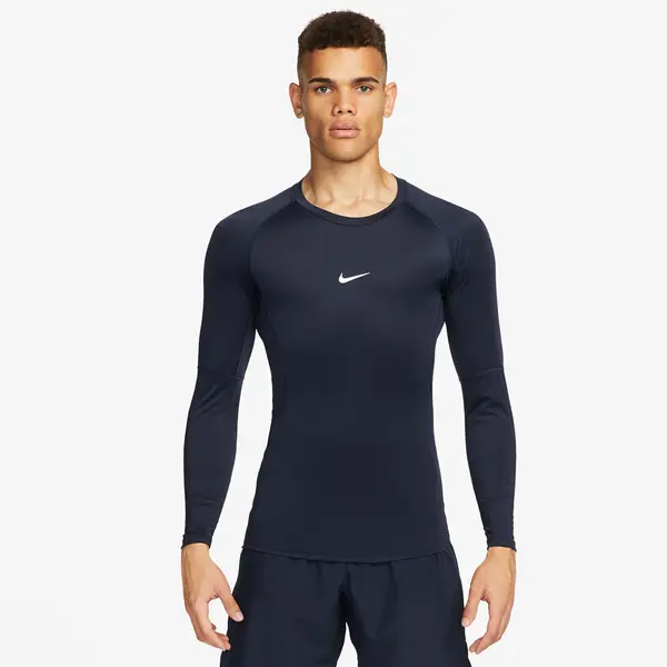 Nike Majica Nike Pro Men's Dri-FIT Tight Long-Sleeve Fitness Top Obsidian/ White XL