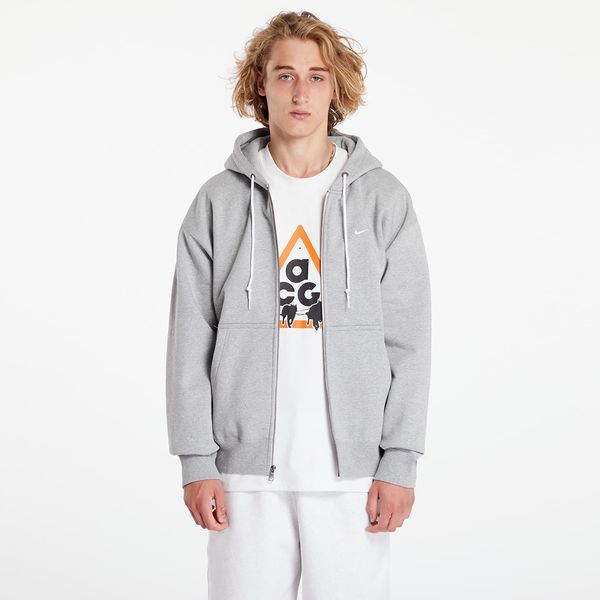 Nike Majica Nike Solo Swoosh Men's Full-Zip Hoodie Dark Grey Heather/ White XS