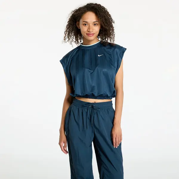 Nike Majica Nike Sportswear Collection Women's Dri-FIT Jacquard Short-Sleeve Jersey Top Armory Navy/ Armory Navy/ White XL