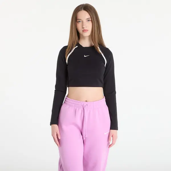 Nike Majica Nike Sportswear Women's Tight Long-Sleeve Cropped Top Black/ Black/ Chalk/ Chalk L