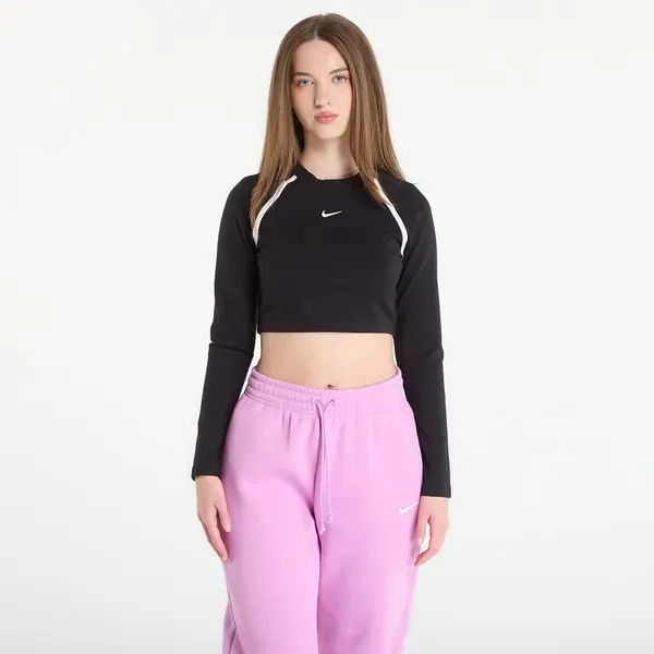 Nike Majica Nike Sportswear Women's Tight Long-Sleeve Cropped Top Black/ Black/ Chalk/ Chalk S