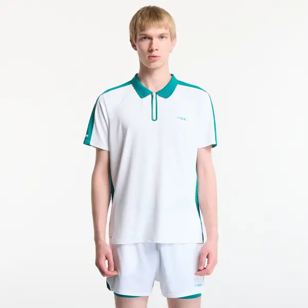 NOX Majica Nox Pro Polo White/ Ivy Green S