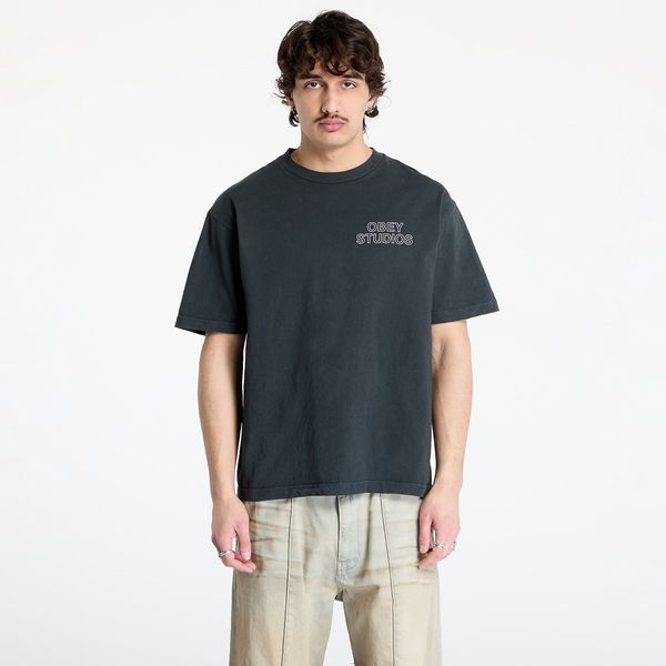 OBEY Clothing Majica OBEY Studios Outline T-Shirt Pigment True Vintage Black L