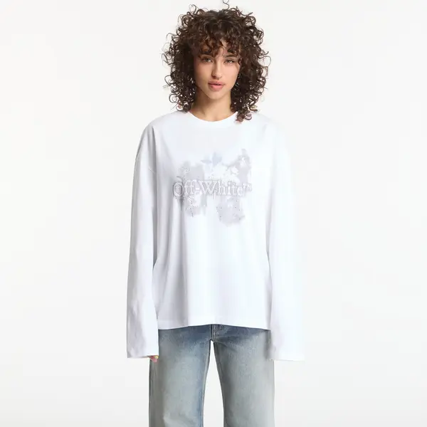 Off-White Majica Off-White Crystal Flower L/S Tee White S