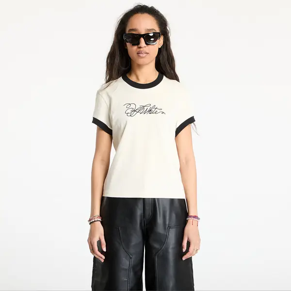 Off-White Majica Off-White Off White Script Fitted Tee White Aspara L