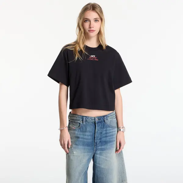Off-White Majica Off-White x AC Milan Crop Tee Black/ No Color S