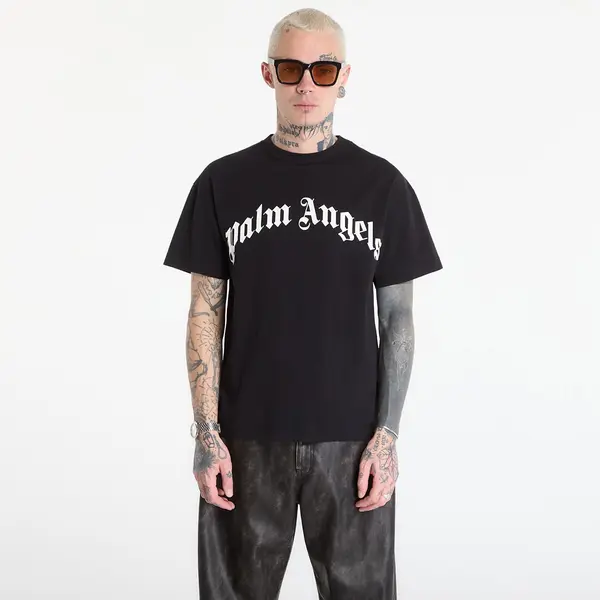 Palm Angels Majica Palm Angels Curved Logo Regular Tee UNISEX Black/ Off White S