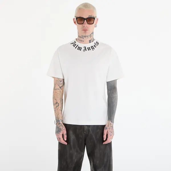 Palm Angels Majica Palm Angels Neck Logo Regular Tee UNISEX Off White/ Black XL