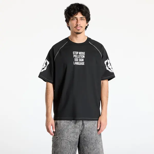 PLEASURES Majica PLEASURES Pollution Boxy Raglan Black M