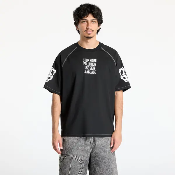 PLEASURES Majica PLEASURES Pollution Boxy Raglan Black S