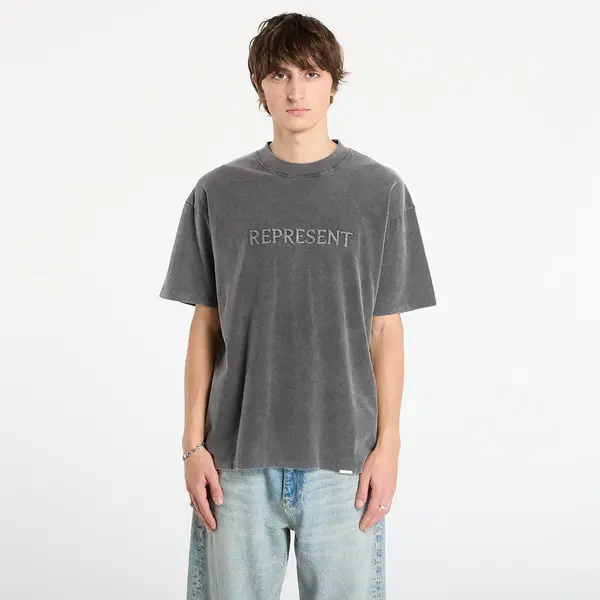 REPRESENT Majica REPRESENT Embroidered Serif Logo T-Shirt Vintage Grey XXL