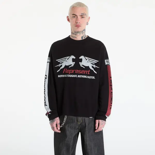 REPRESENT Majica REPRESENT Mesh Pegasus Long Sleeve T-Shirt UNISEX Jet Black M