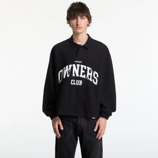 REPRESENT Majica REPRESENT Owners Rugby Top UNISEX Jet Black XXL