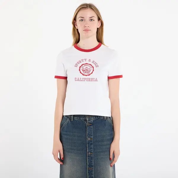 Sporty & Rich Majica Sporty & Rich California Emblem Ringer Tee White/ Ruby M