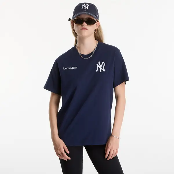 Sporty & Rich Majica Sporty & Rich Yankees Arch Tshirt UNISEX Dark Navy/ White L