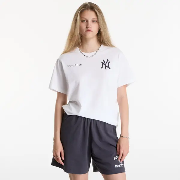 Sporty & Rich Majica Sporty & Rich Yankees Arch Tshirt UNISEX White/ Dark Navy M